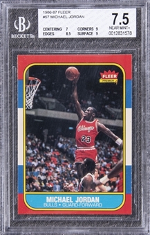 1986-87 Fleer #57 Michael Jordan Rookie Card - BGS NM+ 7.5